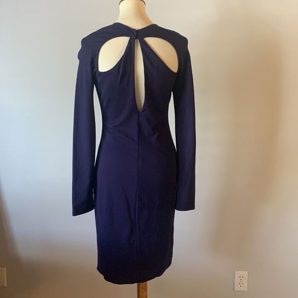 [Halston Heritage] Navy Blue Twisted Cut Out Dress - Size 8 - Picture 7 of 8
